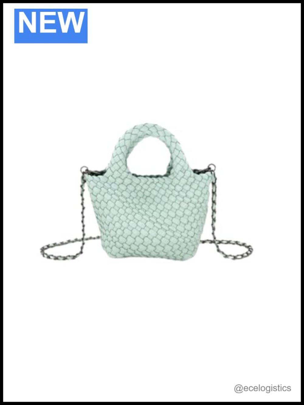 Intrecciato Woven PU Clutch with Chain Strap, Compact Evening Bag